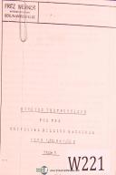 Werner-Werner Loewe, FH5 FSA, Horiz. Milling Machine Operating Instructions Manual 1959-FH5 FSA-01